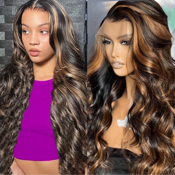 Ombre Wig Human Hair 13X6 Body Wave Highlight Lace Front Wig Human Hair 30